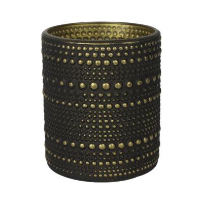 Countryfield theelichthouder nelle m zwart/goudkleurig 10 cm | 24 stuks