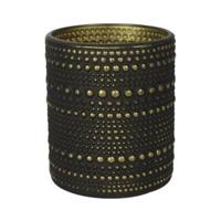 Countryfield theelichthouder nelle m zwart/goudkleurig 10 cm | 24 stuks - thumbnail