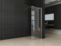 Saqu Splash inloopdouche met chroom muurprofiel 70x200cm Nanoglas - thumbnail