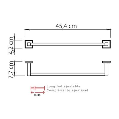 Handdoekhouder Sapho Colorado 45.2 cm Chroom - thumbnail