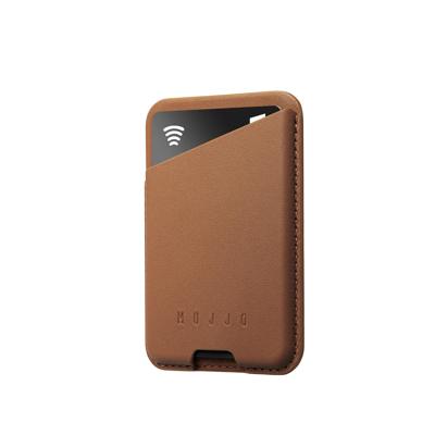 Mujjo Magsafe leather card wallet - Dark Tan