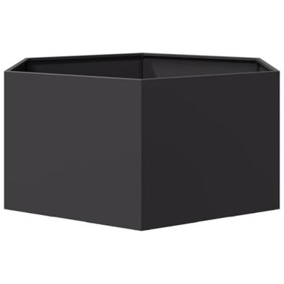 Plantenbak zeshoek 104x90x45 cm staal zwart - thumbnail