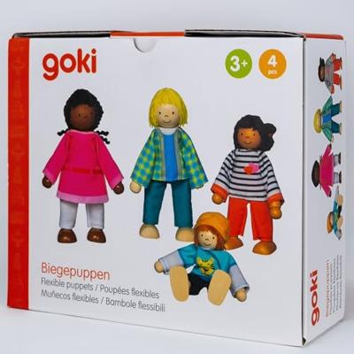 Goki flexibele poppen interculturele familie, 4st.