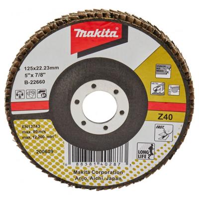 Makita Accessoires Lamellenschuurschijf 125mm Z40 - B-22660 B-22660 Makita Accessoires Lamellenschuurschijf 125mm Z40 - B-22660 B-22660