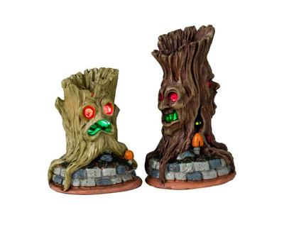 Lemax spooky tree trunks s/2 verlichte accessoire Spooky Town 2024