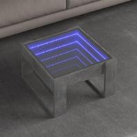 Salontafel met Infinity LED 50x53x30 cm betongrijs - thumbnail