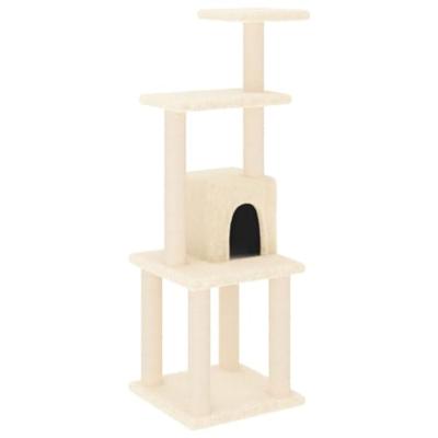 VidaXL Kattenkrabpaal met sisal krabpalen 105 cm crèmekleurig