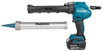 Makita DCG180RTEX accu 18v Lijm- en kitspuit met patroonhouder 300 ml en 600 ml Makita DCG180RTEX accu 18v Lijm- en kitspuit met patroonhouder 300 ml en 600 ml
