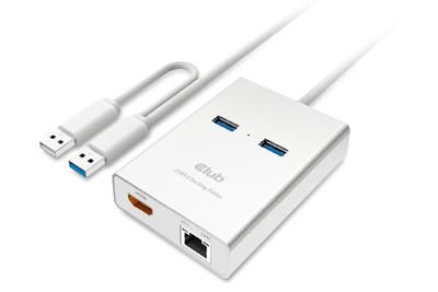 CLUB3D USB 3.0 to HDMITM Graphics + Ethernet + 2 x USB 3.0 grafische adapter (3.0 3.1 Gen 1), USB type A, mannelijk, 1.4a, 2048 x 1152 Pixel, 16/32 Bit)
