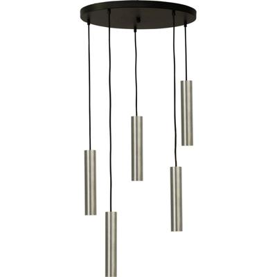 Masterlight HanglampRun 5-lichts RVS met gunmetal - 2382-05-37-50-5 Masterlight HanglampRun 5-lichts RVS met gunmetal - 2382-05-37-50-5