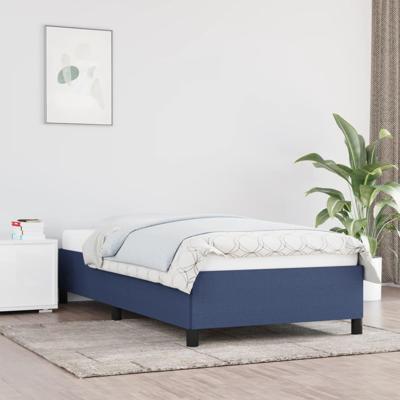 Bedframe zonder matras 90x200 cm stof blauw