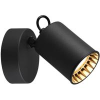 LED Wandspot - Trion Pirlo - GU10 Fitting - 1-lichts - Rond - Mat Zwart - Aluminium - thumbnail