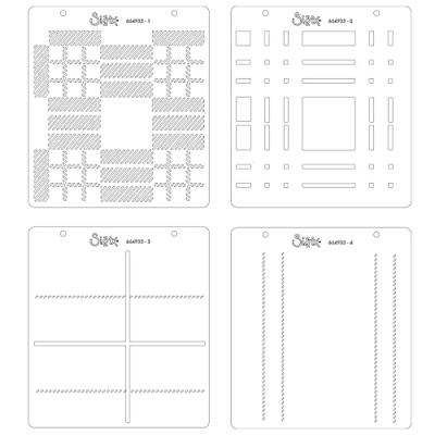 Sizzix • layered stencils tartan 4stuks