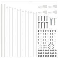 Tuinhek 4 pcs Wit 170 x 140 cm Gepoedercoat staal - thumbnail