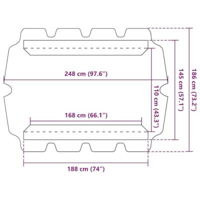 VidaXL Vervangingsluifel voor schommelbank 188/168x145/110 cm taupe