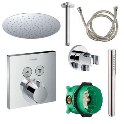 Hansgrohe Select Regendoucheset Inbouw Plafonduitloop met Handdouche en Vierkante Plaat Chroom Hansgrohe Select Regendoucheset Inbouw Plafonduitloop met Handdouche en Vierkante Plaat Chroom