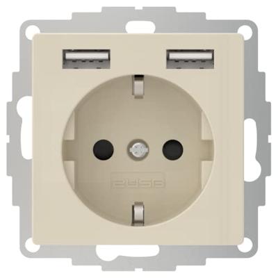 2USB 2U-449351 Stopcontact (onderbouw) VDE, Met USB, Aanraakbeveiliging IP20 Antraciet