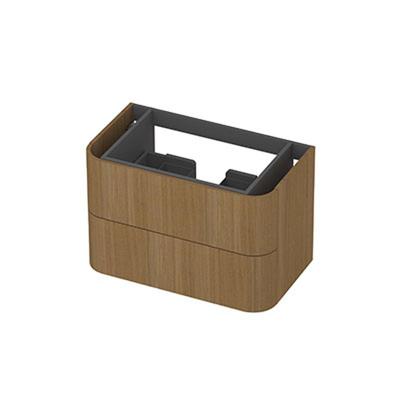 INK - Afgeronde Onderkast Fineer 2 Laden Softclose Tbv Grepen - 800x450x520 Mm - Light Veneer