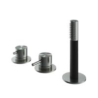 Hotbath Archie Badrandcombinatie éénhendel mengkraan zonder uitloop met 2-weg omstel IX RVS316 AR085IX - thumbnail