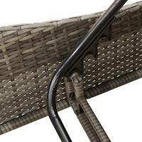Ligbed met kussen 60x205x73 cm poly rattan grijs - thumbnail