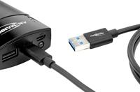 Ansmann USB-kabel USB 3.2 Gen1 (USB 3.0 / USB 3.1 Gen1) USB-A stekker, USB-C stekker 1.20 m Zwart Aluminium-stekker, TPE-mantel, Stekker past op beide manieren - thumbnail