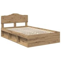 Bedframe Ambachtelijk eiken 120 x 190 cm Massief grenenhout - thumbnail