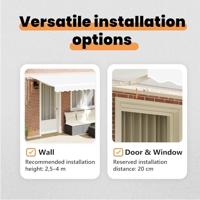 VidaXL Inklapbaar zonnescherm wit 400 x 200 cm stof - thumbnail