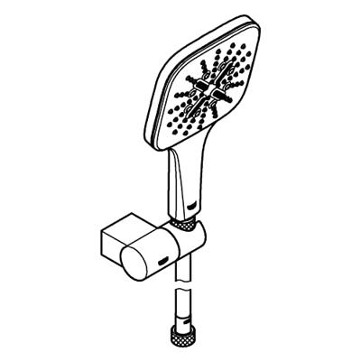 Badset Rainshower SmartActive 130 GROHE Cube Verstelbaar Met Doucheslang 150cm Chroom