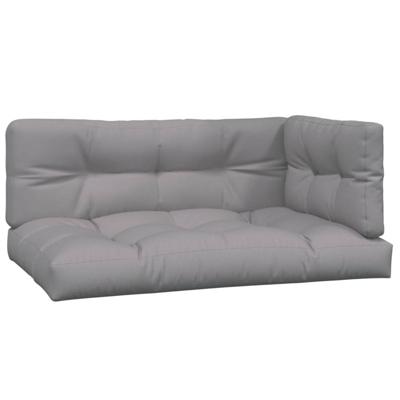 VidaXL Palletkussens 3 st stof grijs