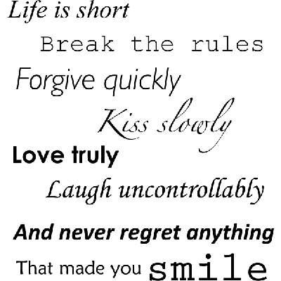 Life is short - Muursticker Life is short - Muursticker