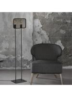 vloerlamp Weave 20/20/160cm, Zwart, 2 lichts staande lamp geschikt voor E27 LED lichtbron, met voetschakelaar, geschikt voor woonkamer, slaapkamer en thuiskantoor - thumbnail