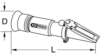 KS Tools 550.1285 Refractometer - optische tester voor batterijvloeistof, antivries en AdBlue-toevoegingen