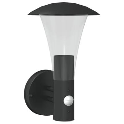 VidaXL Buitenwandlamp met sensor roestvrij staal zwart VidaXL Buitenwandlamp met sensor roestvrij staal zwart