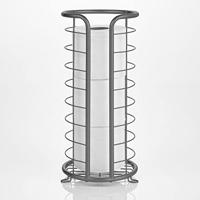 mDesign Toiletpapierhouder op standaard metaal - moderne toiletpapierhouder voor badkamer - elegante toiletpapierdispenser voor 3 grote reserverollen - grijs - thumbnail