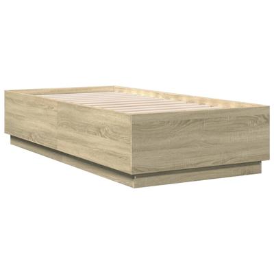 Bedframe bewerkt hout sonoma eikenkleurig 90x190 cm - thumbnail