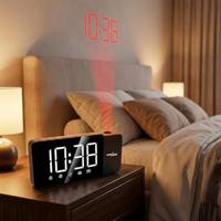 GreenBlue GB172 Digitale Wekkerradio met Tijdprojector, Groot LED-Display, FM-radio, USB-voeding, Snooze, 12/24 u, Zwart - thumbnail