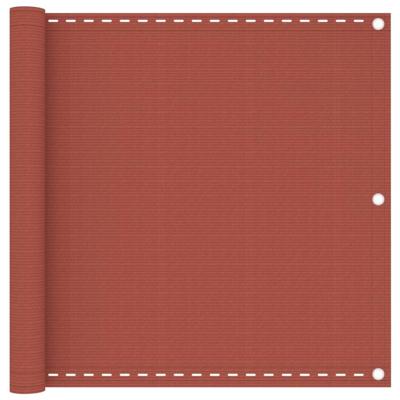 Balkonscherm 90x500 cm HDPE terracottakleurig Balkonscherm 90x500 cm HDPE terracottakleurig