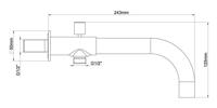 Inbouw Baduitloop Wiesbaden Met Omstel 24 cm 1/2 Mat Zwart - thumbnail