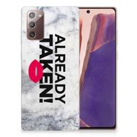 Samsung Note 20 | Siliconen hoesje | met naam Already Taken White - thumbnail