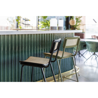 Zuiver Barkruk 'Jort' Rotan, kleur Naturel/Zwart (zithoogte 78cm) - thumbnail