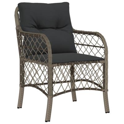 7-delige Tuinset met kussens poly rattan grijs - thumbnail
