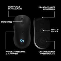 Logitech G PRO 2 Lightspeed Zwart Draadloze Gaming Muis - thumbnail