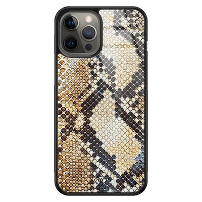 iPhone 12 Pro Max glazen hardcase - Golden snake
