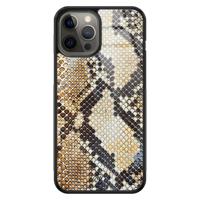 iPhone 12 Pro Max glazen hardcase - Golden snake - thumbnail