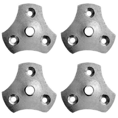 Stalen bevestigingsplaat verzinkt rond ø 5,6 cm en hoogte 0,3 cm (M8) - 4 stuks