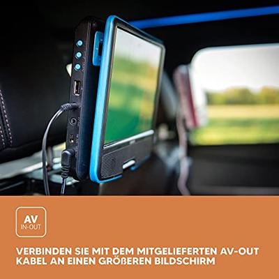Lenco Draagbare 9" DVD-speler met USB-koptelefoon en montagebeugel Blauw / Zwart - DVP-910BU Lenco Draagbare 9" DVD-speler met USB-koptelefoon en montagebeugel Blauw / Zwart - DVP-910BU
