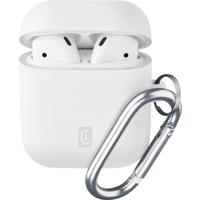 cellularline Bounce Soft Touch siliconen AirPod-hoes met haak voor Apple AirPods 1 en 2 wit - thumbnail
