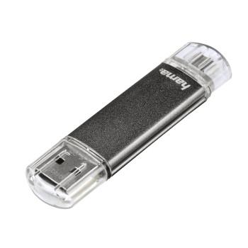 Hama FlashPen Laeta Twin USB-stick smartphone/tablet Grijs 16 GB USB-A 2.0, Micro-USB 2.0 Hama FlashPen Laeta Twin USB-stick smartphone/tablet Grijs 16 GB USB-A 2.0, Micro-USB 2.0