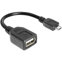 Delock 83293 USB-kabel USB 2.0 USB-micro-B stekker, USB-A bus 0.15 m Zwart Met OTG-functie - thumbnail