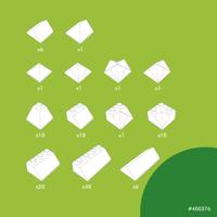 Hubelino dakpannenset bouwblokjes, 124dlg. - thumbnail